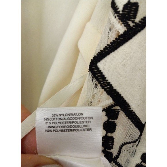 Nine West Ivory/black Geometric Sleeveless‎ Beaded Neck Dress Size 4 - Picture 9 of 13